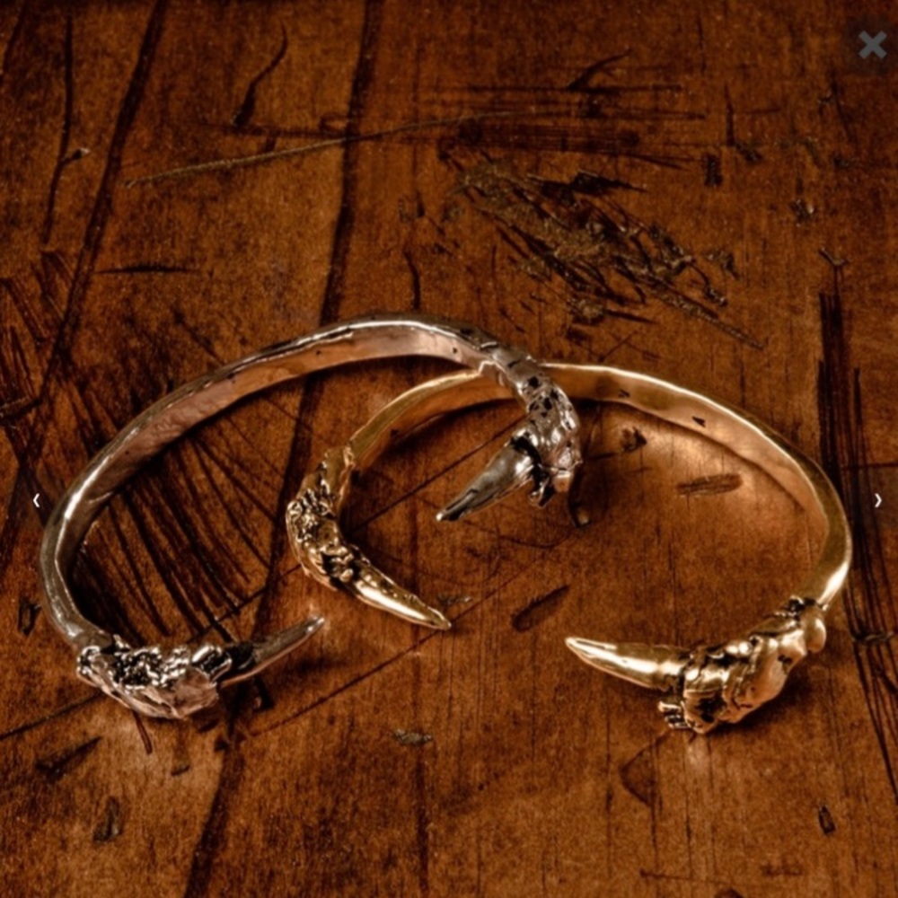Rose gold plate claw cuffs handmade